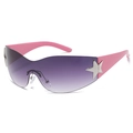 Y2K Oversize Stern-Sonnenbrille mit lila Verlaufsgläsern und leuchtend rosa Bügeln - C05 Rosenpink