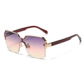 Occhiali da sole quadrati oversize con lenti sfumate viola e aste rosso vino - C03 Viola Giallo