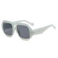 Occhiali da sole vintage squadrati con montura spessa verde menta e lenti grigie - Grigio Blu