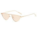 Fashionable triangle cat eye sunglasses with gold metal frame and orange lenses - C02 Gold Frame Light Tea Lens