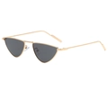 Chic triangle cat eye sunglasses with a sleek gold metal frame and dark gray lenses - C01 Gold Frame Grey Lens