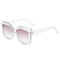 Modische Oversized Cat-Eye-Sonnenbrille mit braunen Verlaufsgläsern und klarem Rahmen - C04 Klarer Transparenter Rahmen Grau Verlauf (S21176)