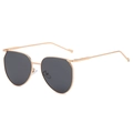 Fashion polygon sunglasses with rose gold metal frames and dark lenses for men and women - C03 Gold Frame Grey Lens