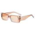 Retro square sunglasses with transparent brown frame and tinted lenses for a modern look - Gradient Translucent Tea