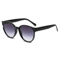 Occhiali da sole cat-eye oversize con montatura nera lucida e lenti viola sfumate - Nero Lucido / Sfumato Grigio