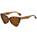 Vintage Katzenaugen Sonnenbrille mit Rahmen im Leopardenmuster und braunen Gläsern - C04 Leopard