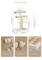 Modern gold jewelry tower featuring tiered necklace bars, earring racks, and ring base - Gold Beige Multi-Tier Style (New-10097)