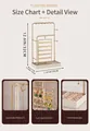 Detail of 32cm gold jewelry tower with tiers and hooks for necklace and ring storage - Gold Stand with White Tray Style (New Production)