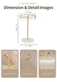 Golden metal jewelry stand dimensions 30cm height with white base and earring hooks - Gold Ring with White Base Style (Necklace Rack Moving Hook)