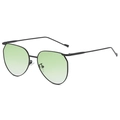 Ovale metalen zonnebril met zwart montuur en lichtgroene gradiënt glazen voor dames - C05 Zwart Frame Gradiënt Groen