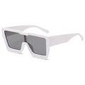 Oversized white square sunglasses with flat top frame and dark grey tinted lenses - Off-White Grey