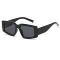 Lunettes de soleil carrées noires surdimensionnées avec monture large pour femmes - C01 Monture Noire Verres Noirs