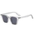 Retro cat-eye zonnebril met grijs montuur en donkere glazen in een hoek van 45 graden - C04 Transparant Grijs
