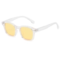 Gafas de sol poligonales con montura transparente y lentes teñidas de amarillo - Montura Transparente Lentes Amarillas (C03)