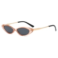 Retro cat-eye sunglasses with translucent amber frames and golden metal temples - C05 Orange Frame Grey Lens