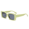 Gafas de sol rectangulares vintage verde lima con montura gruesa y remaches laterales - verde claro