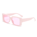 Retro square pink sunglasses with gold studs and rectangle frame shown in a 45-degree angle - Light Pink
