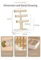 Three-tier jewelry display tower with beige velvet bars and golden metal support rods - Beige Gold Stand Multi-Tier Style (T-Shape Multi-Tier)