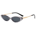 Retro cat-eye sunglasses with purple translucent frame and golden metal temples - C01 Grey Frame Grey Lens