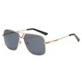 Lunettes de soleil aviateur rétro monture dorée double pont verres dégradés - Monture Dorée Verres Noirs (C01)