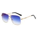 Lunettes aviateur rétro avec monture dorée et verres bleus dégradés - Monture Dorée Verres Dégradés Bleus (C03)