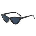 Occhiali da sole cat-eye neri classici con montatura lucida in stile vintage - Montatura Nera Lenti Grigie