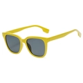Occhiali da sole squadrati giallo brillante con lenti scure per uno stile moderno - Montatura Verde Lenti Grigie