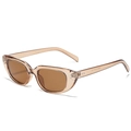 Retro amber tortoiseshell cat-eye sunglasses with brown lenses and premium translucent finish - Champagne