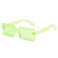 Trendy neon green small square frame sunglasses for men and women in high quality resin - Fluorescent Green