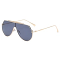 Lunettes de soleil aviateur dorées avec verre bouclier gris foncé et cadre métal - Cadre Doré Gris Complet