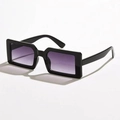 Gafas de sol cuadradas con montura negra brillante y lentes en degradado violeta - Negro Brillante / Degradado Gris
