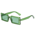 Gafas de sol rectangulares de moda en verde esmeralda transparente con lentes teñidas - Verde Oscuro