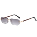 Gafas de sol cuadradas sin montura con patillas de madera y lentes degradadas gris - Degradado Gris
