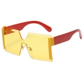 Gafas de sol cuadradas sin montura con lentes amarillas y patillas rojas brillantes - Lentes Amarillas / Patillas Rojas