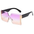 Gafas de sol oversize sin montura con lentes degradadas en morado y naranja - Montura Dorada Lentes Degradados Rosa Púrpura