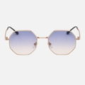 Retro octagonal metal sunglasses featuring gradient purple lenses and gold frames - Blue Yellow (Gradient Purple)