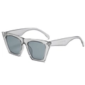 Occhiali da sole cat-eye con montatura grigia trasparente e lenti scure - Grigio fumo