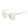 Occhiali da sole cat-eye bianchi oversize con lenti gialle traslucide - Montatura Bianca Lenti Gialle