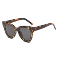 Occhiali da sole cat-eye oversize alla moda con montatura leopardata e lenti grigio scuro - Montatura Tartarugata Lenti Grigie