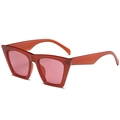 Lunettes de soleil rétro œil-de-chat avec monture rouge foncé et verres roses - Bordeaux