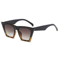 Lunettes de soleil œil-de-chat rétro avec monture écaille noire et verres dégradés - Noir & Écaille / Dégradé de Thé