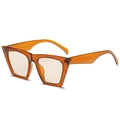 Occhiali da sole cat-eye di tendenza con montatura arancione traslucida e lenti color tè - Montatura Arancione Lenti Tè
