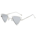 Gafas de sol punk triangulares plateadas con montura metálica y lentes espejo - Espejo Plateado
