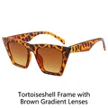 Lunettes de soleil œil-de-chat rétro avec monture écaille et verres dégradés - Écaille / Double Thé