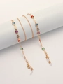 Goldene Brillenkette mit bunten Schmetterlingsanhängern und rutschfesten Schlaufen - Bunte hohle Schmetterling (Goldkette)