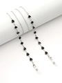 Detail of silver chain with black heart charms and silicone glasses connectors - Black Heart Style (GL11361111111)