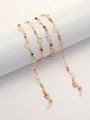 Gold glasses chain with colorful beads and hollow star-moon charms for eyewear - Gold