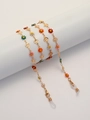 Golden eyewear chain with colorful enamel daisies and hollow heart charms for sunglasses - Multi-color Daisy Heart Style