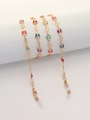 Gouden ketting voor brillen en maskers met kleurrijke holle vlinders en siliconen lussen - Goud/Multicolor (Vlinder)