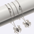 Zilveren punk brillenketting met spinhangers en antislip rubberen lussen voor brillen - Grote Spinstijl (GL1725) / Zilver
